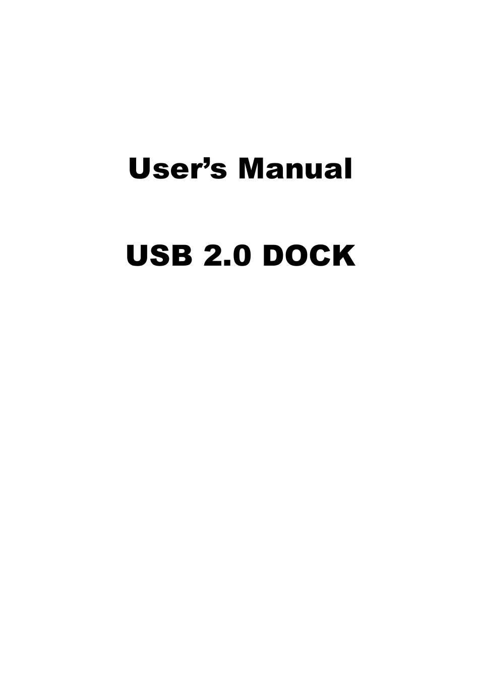 User’s manual usb 2.0 dock | Jameco Electronics 527822 User Manual | Page 2 / 31