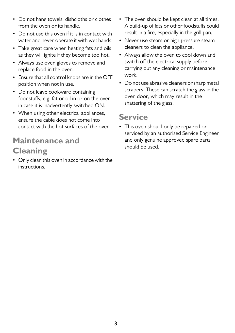 Maintenance and cleaning, Service | John Lewis JLBIOS661 User Manual | Page 3 / 32