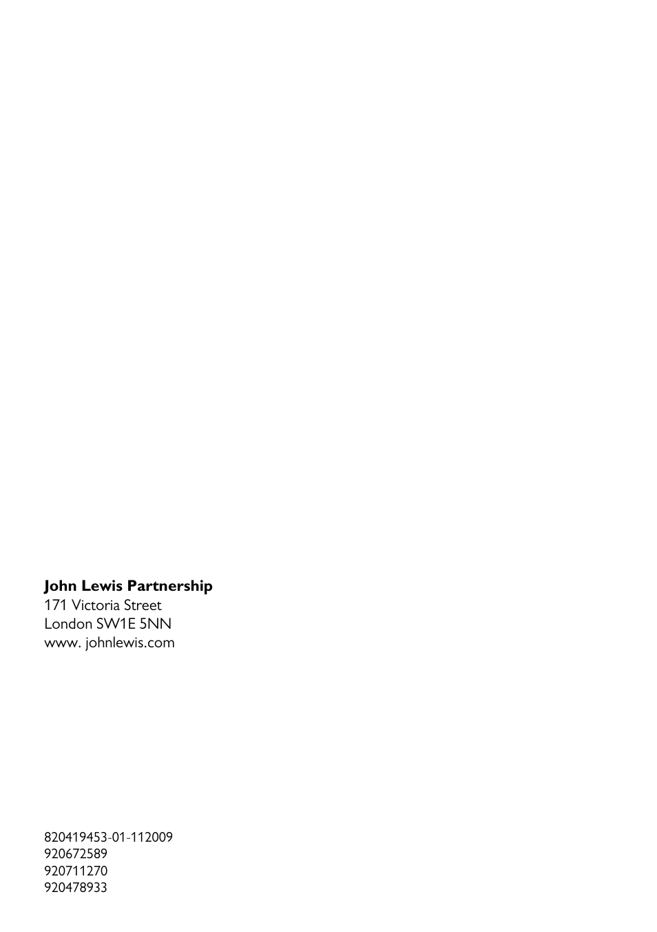 John Lewis JLCH200 User Manual | Page 20 / 20
