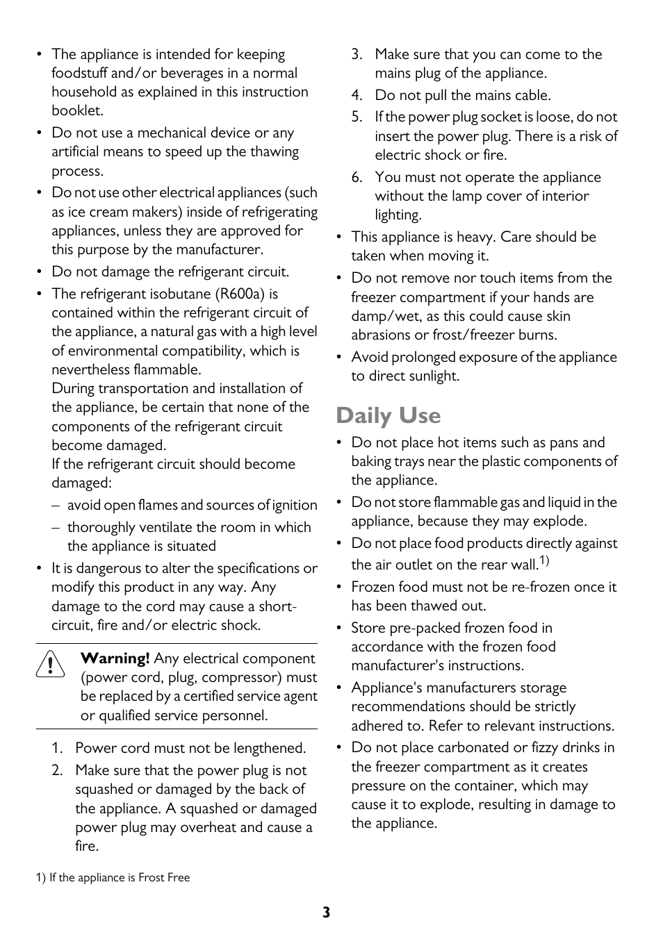 Daily use | John Lewis JLCH200 User Manual | Page 3 / 20