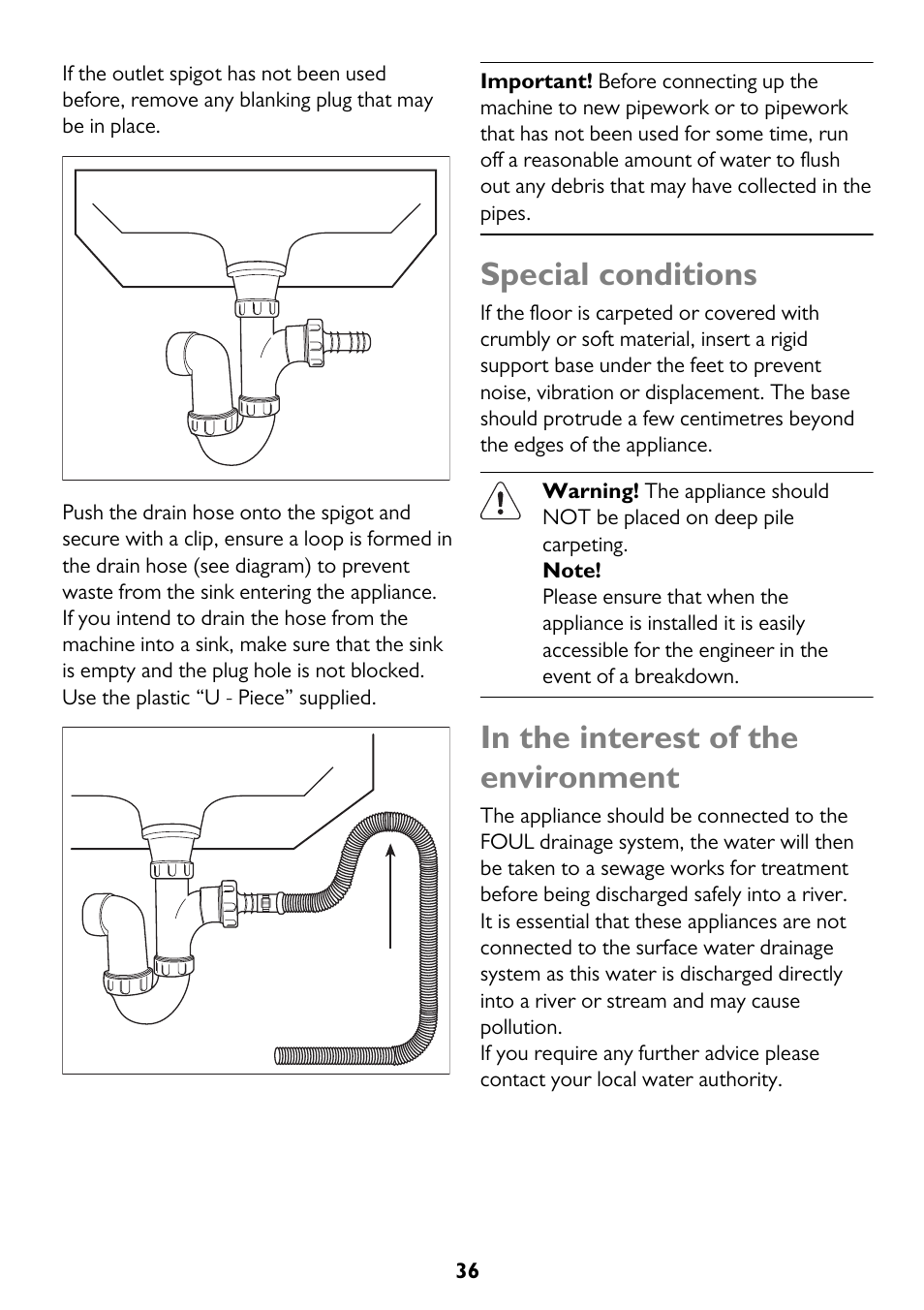 Special conditions | John Lewis JLWD 1610 User Manual | Page 36 / 44