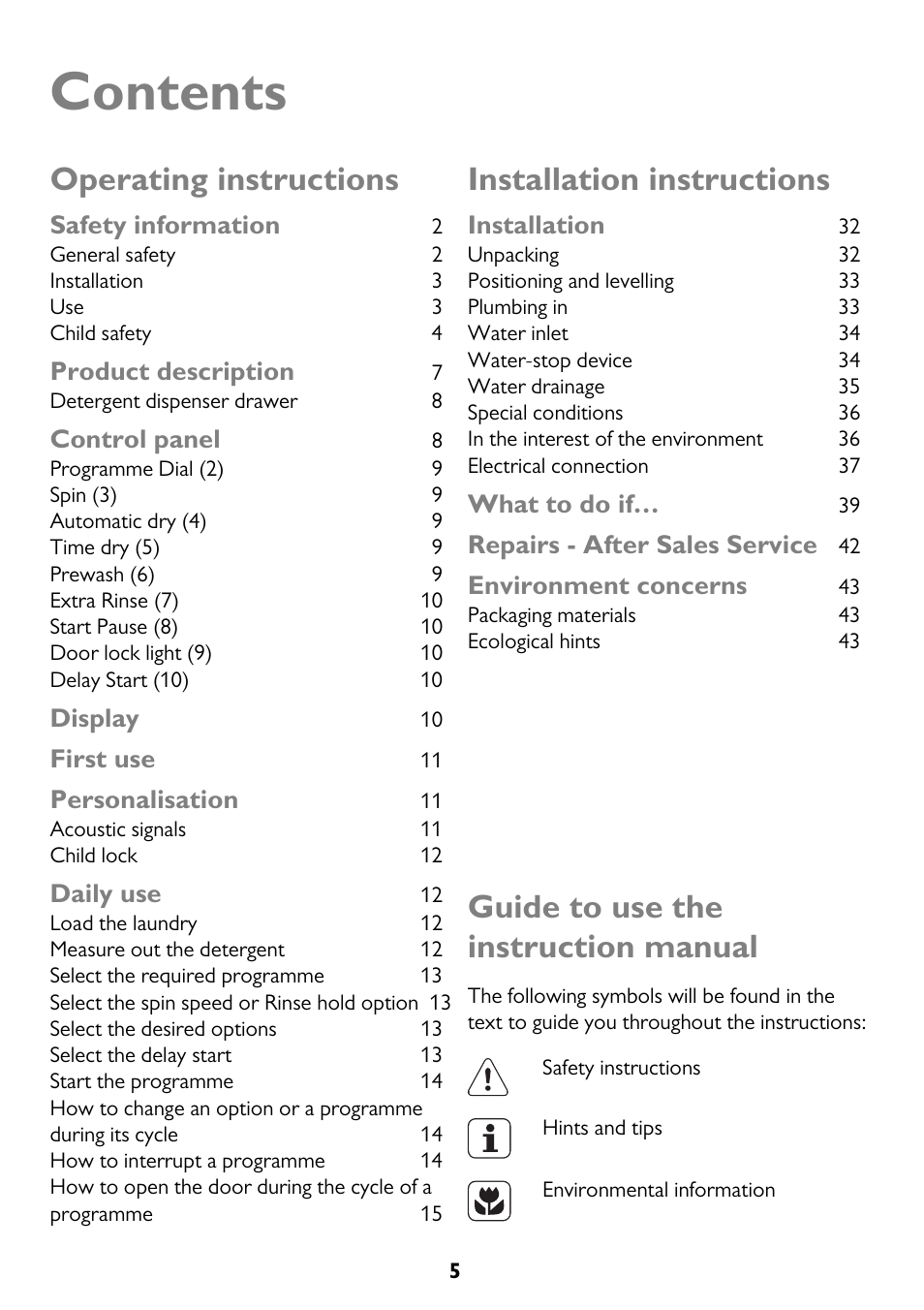 John Lewis JLWD 1610 User Manual | Page 5 / 44