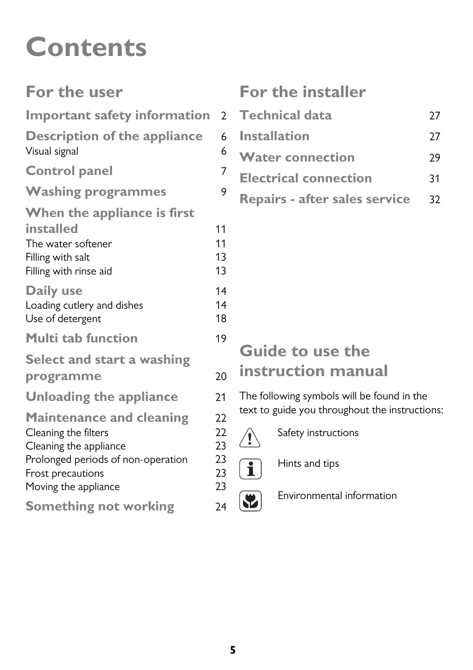 John Lewis JLDW 1225 User Manual | Page 5 / 36