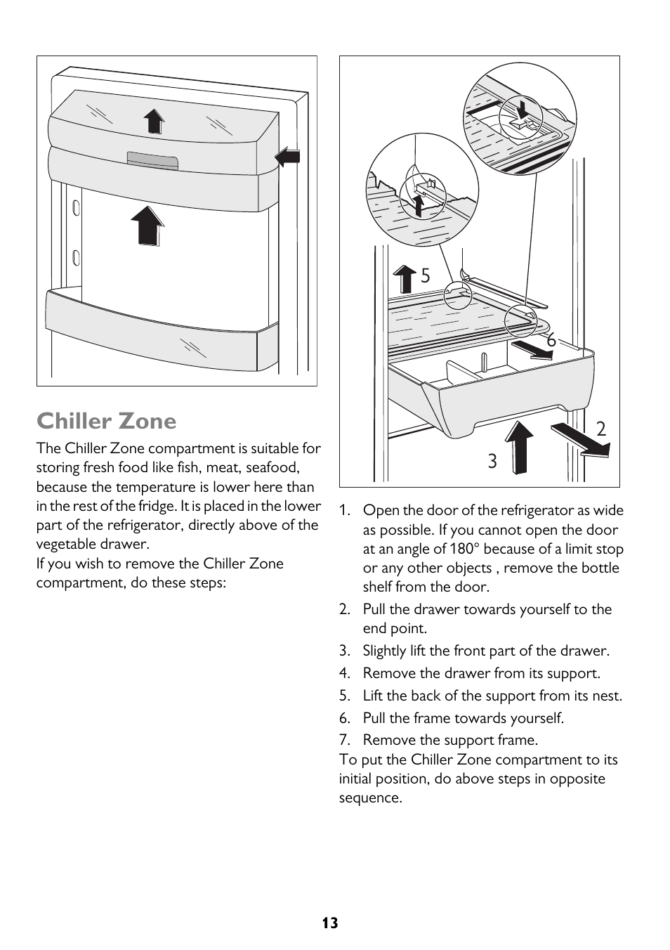 Chiller zone | John Lewis JLFFW2013 User Manual | Page 13 / 28
