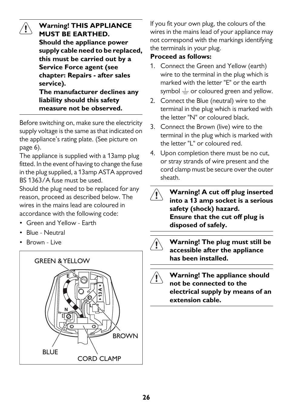 John Lewis JLTDC11 User Manual | Page 26 / 32