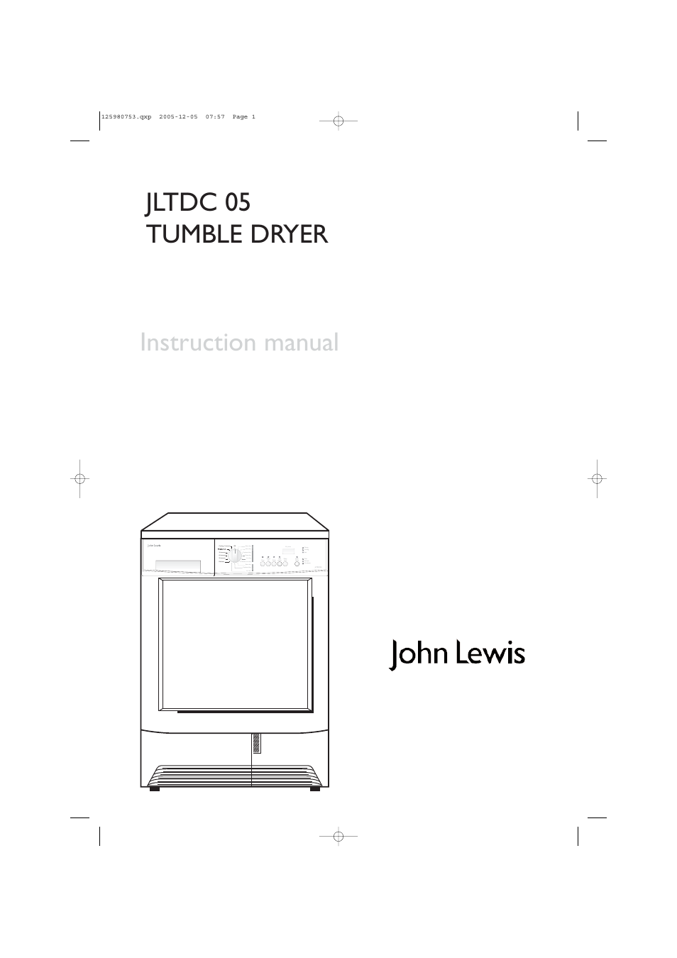 John Lewis JLTDC 05 User Manual | 20 pages