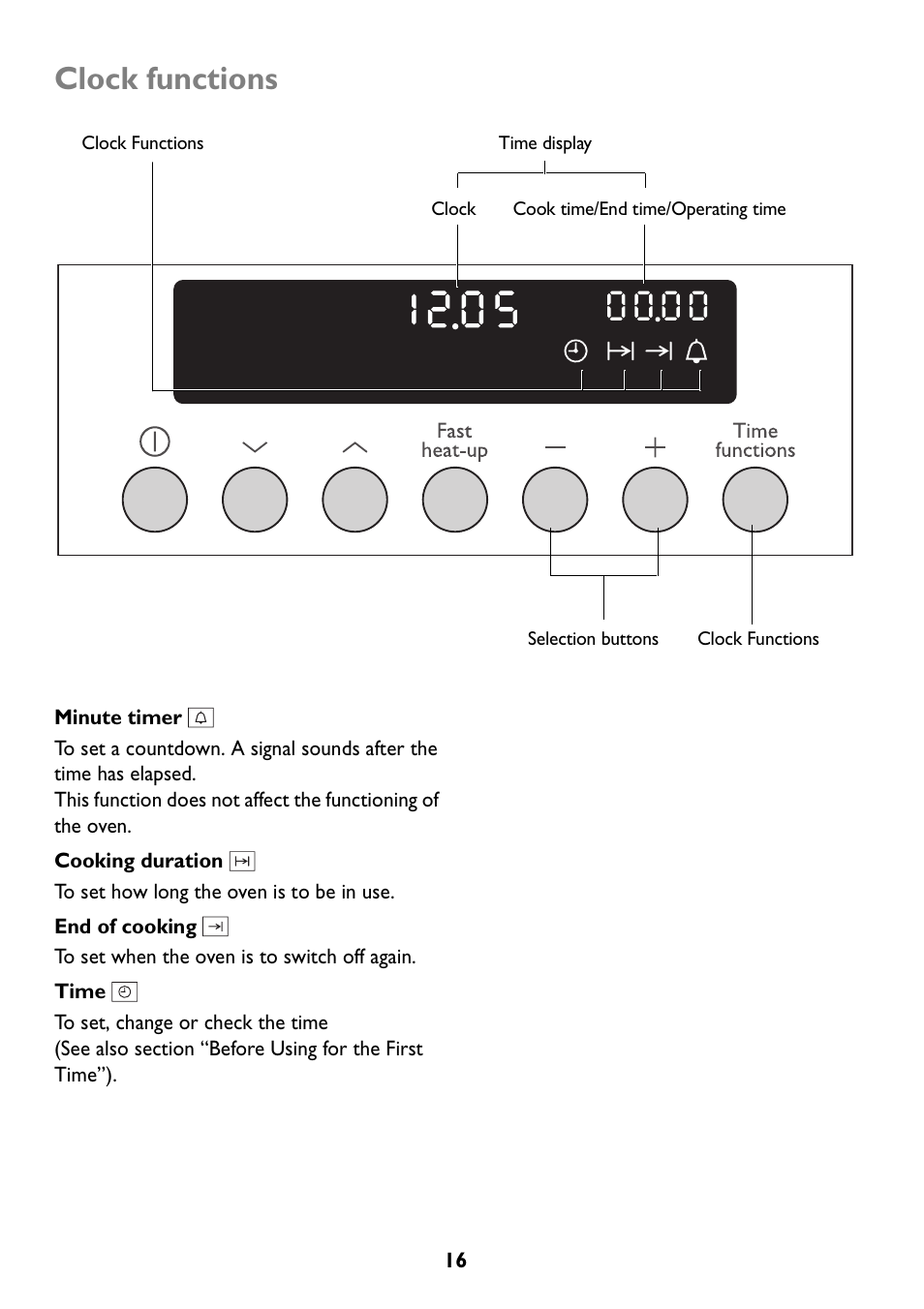 Clock functions | John Lewis JLBIOS608 User Manual | Page 16 / 56