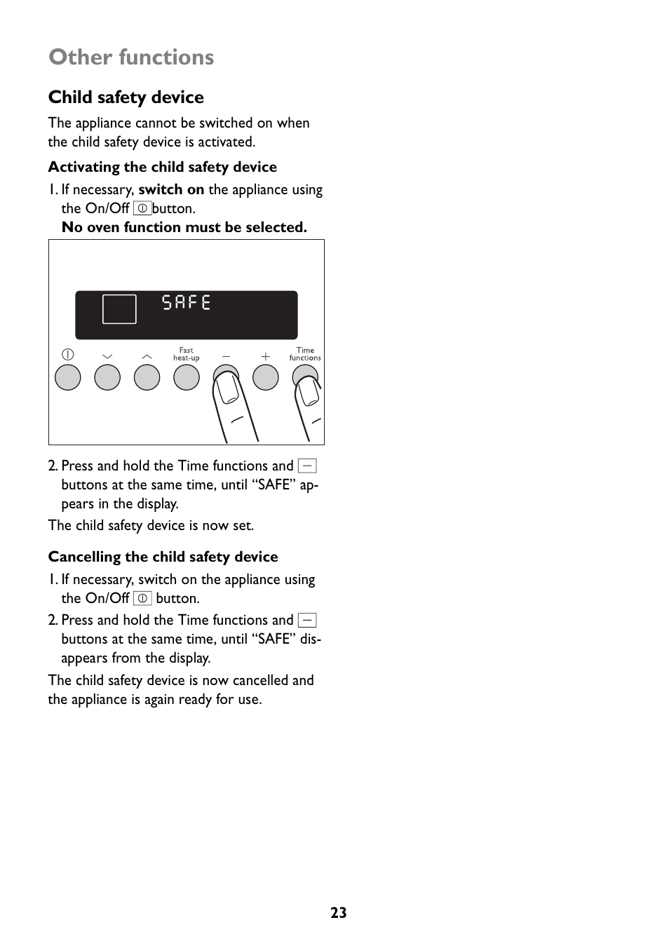 Other functions | John Lewis JLBIOS608 User Manual | Page 23 / 56