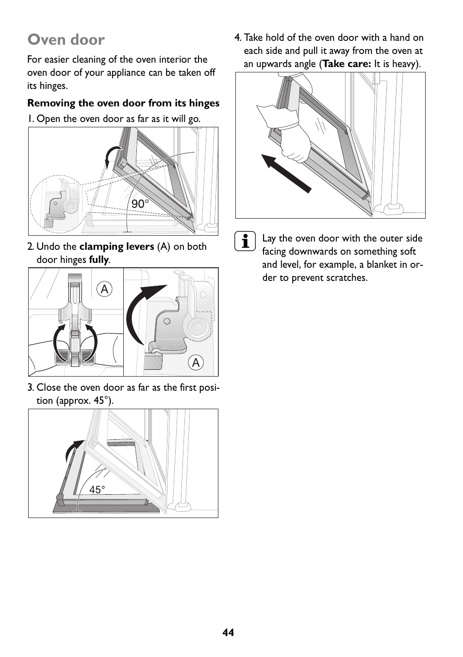 Oven door | John Lewis JLBIOS608 User Manual | Page 44 / 56