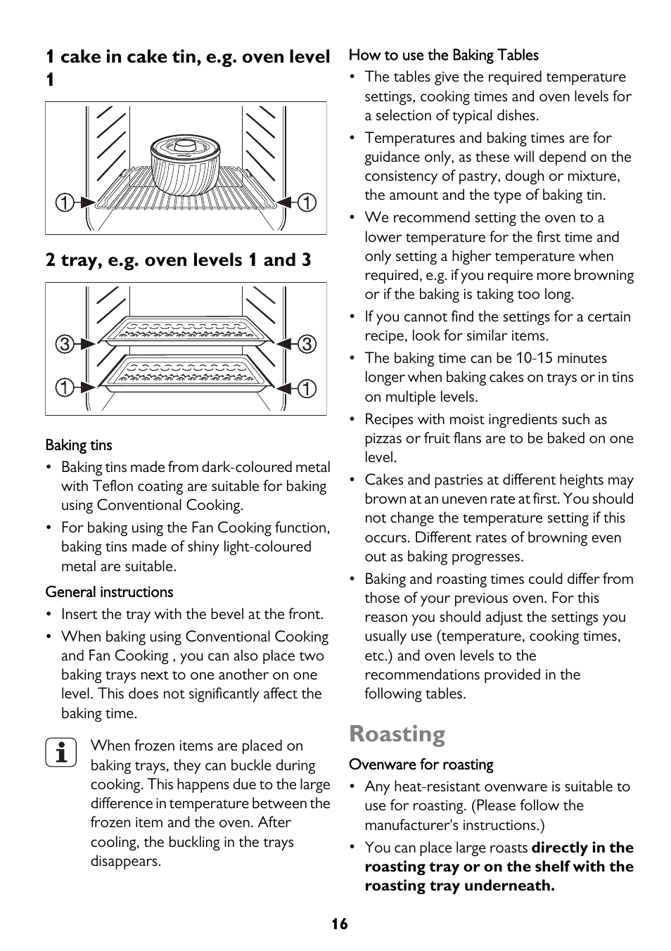 Roasting | John Lewis JLBIDO913 User Manual | Page 16 / 44