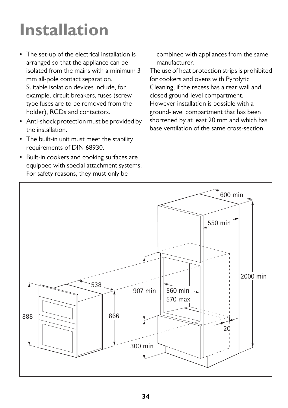 Installation | John Lewis JLBIDO913 User Manual | Page 34 / 44