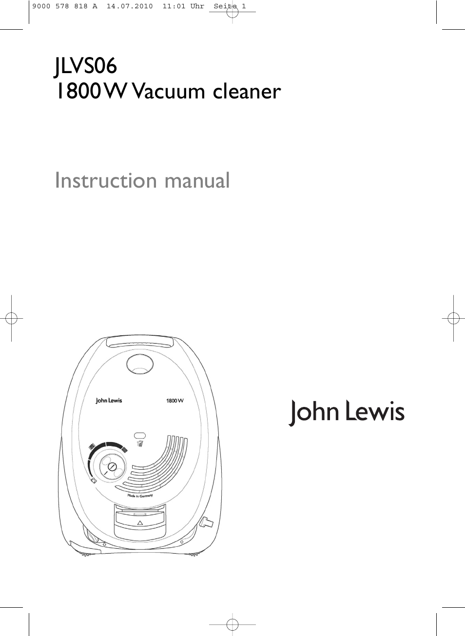 John Lewis JLVS06 User Manual | 20 pages