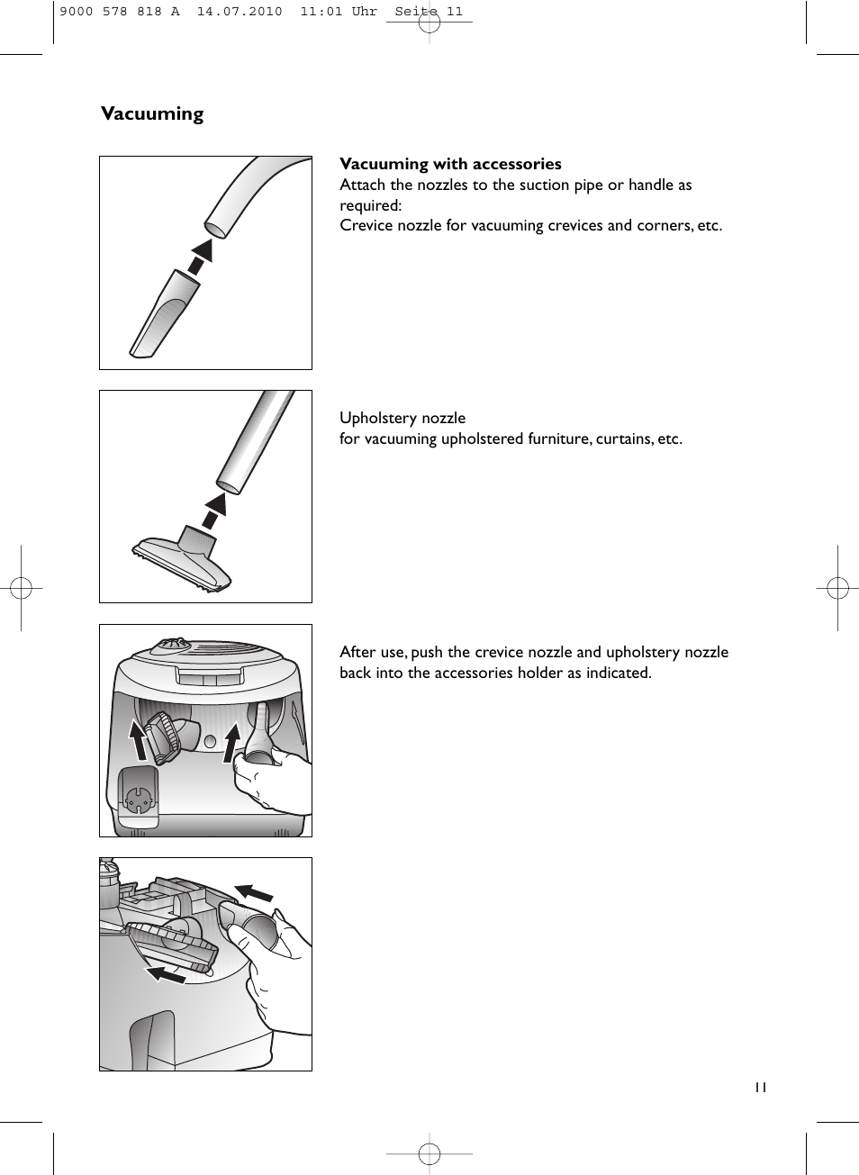 Vacuuming | John Lewis JLVS06 User Manual | Page 11 / 20