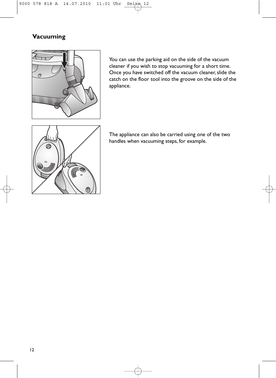 Vacuuming | John Lewis JLVS06 User Manual | Page 12 / 20