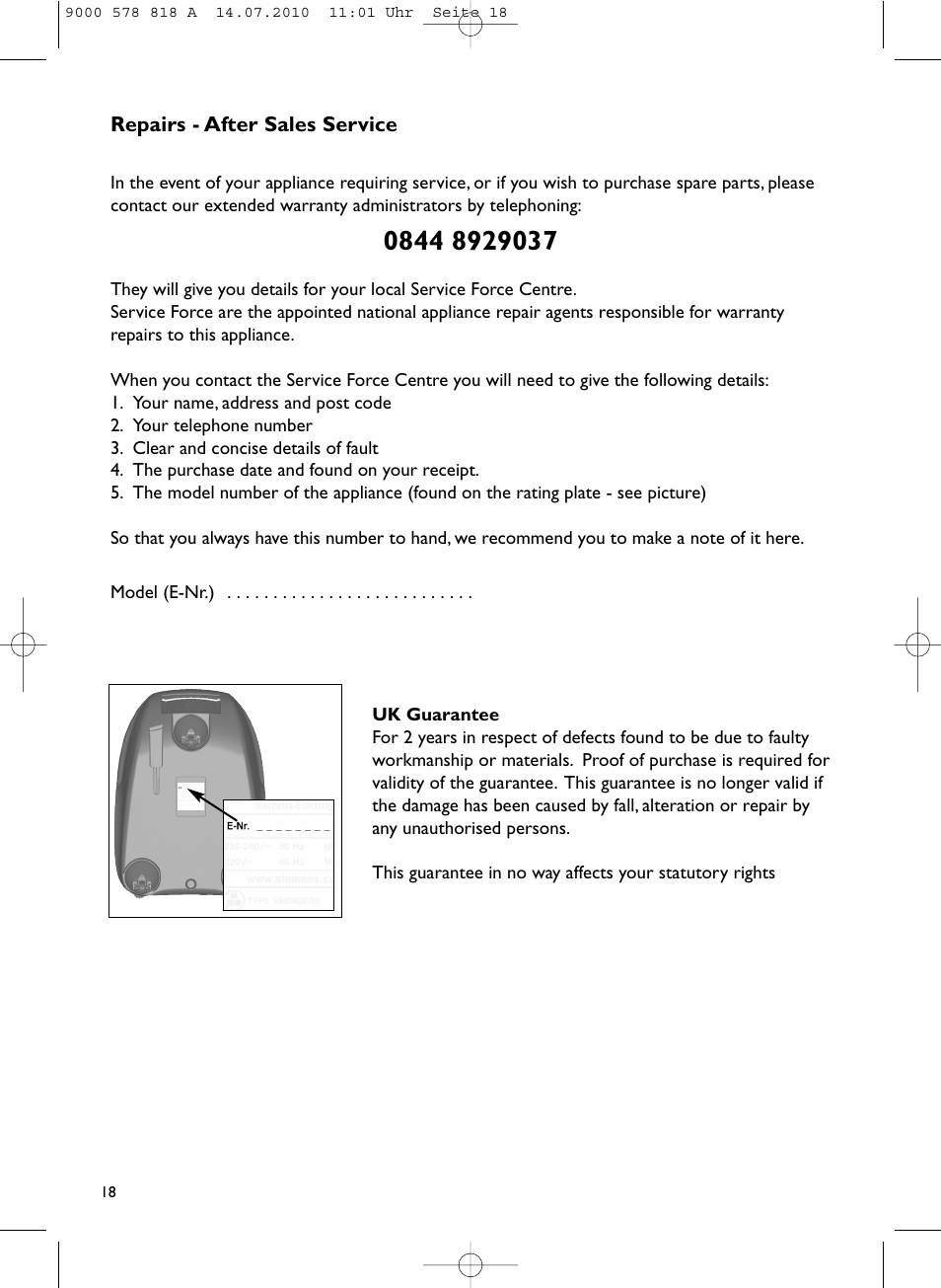 John Lewis JLVS06 User Manual | Page 18 / 20