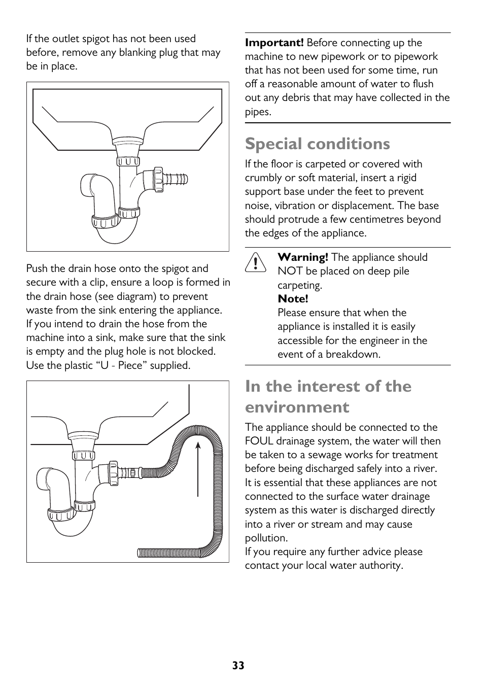 Special conditions | John Lewis JLWM 1604 User Manual | Page 33 / 44