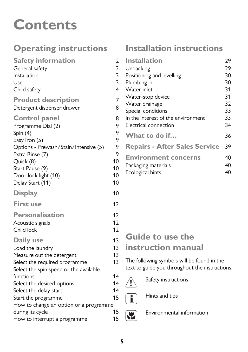 John Lewis JLWM 1604 User Manual | Page 5 / 44
