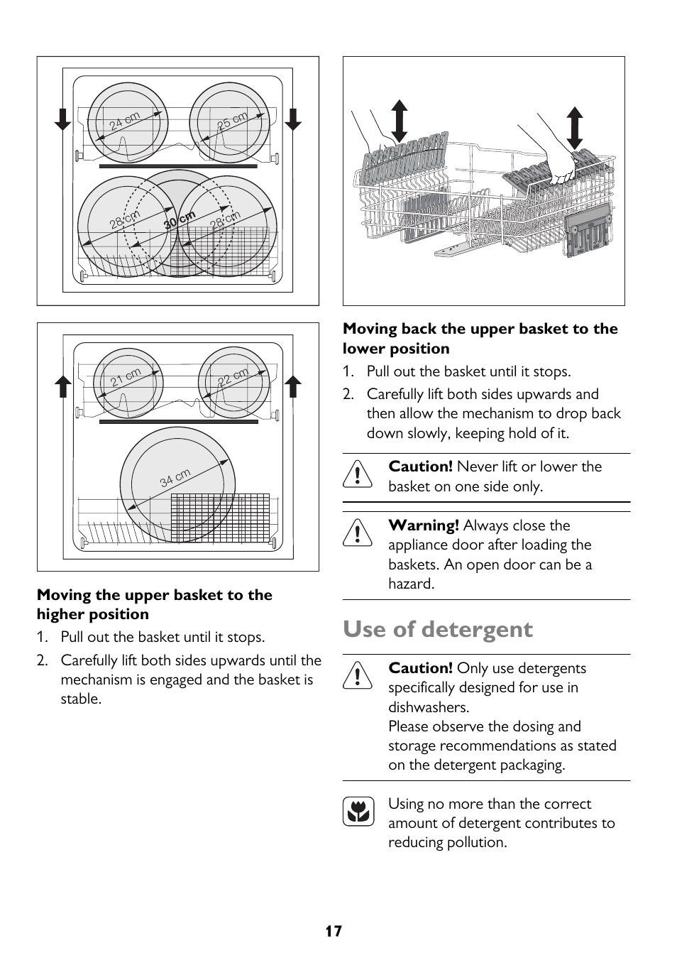 Use of detergent | John Lewis JLDW 1221 User Manual | Page 17 / 36