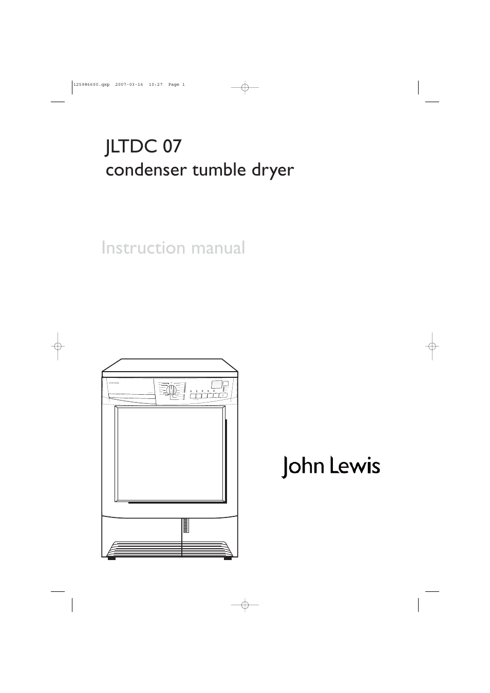 John Lewis U30401 JLTDC 07 User Manual | 22 pages