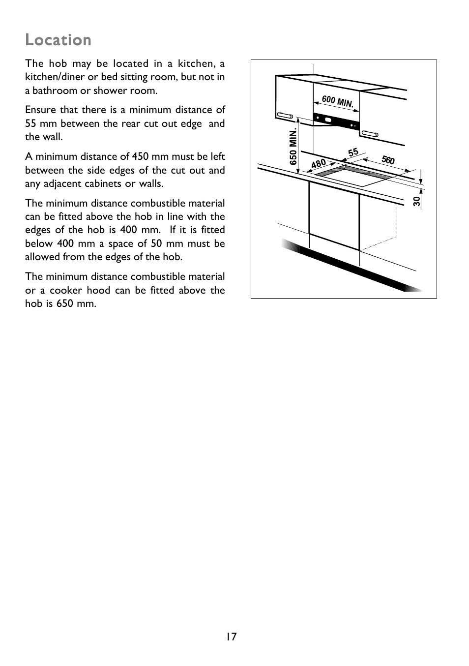 Location | John Lewis GAS HOB JLBIGGH605 User Manual | Page 17 / 24