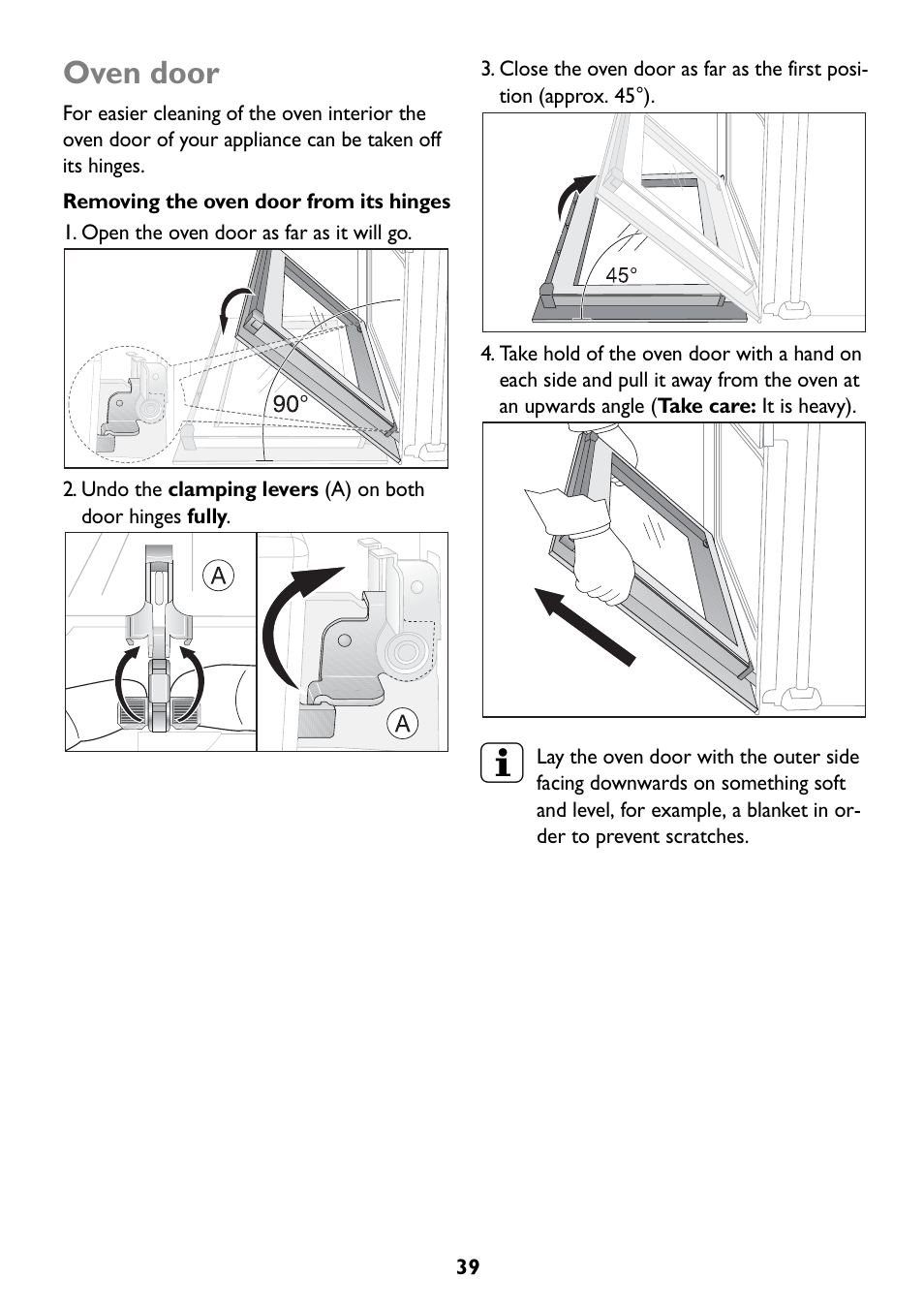 Oven door | John Lewis JLBIOS607 User Manual | Page 39 / 52