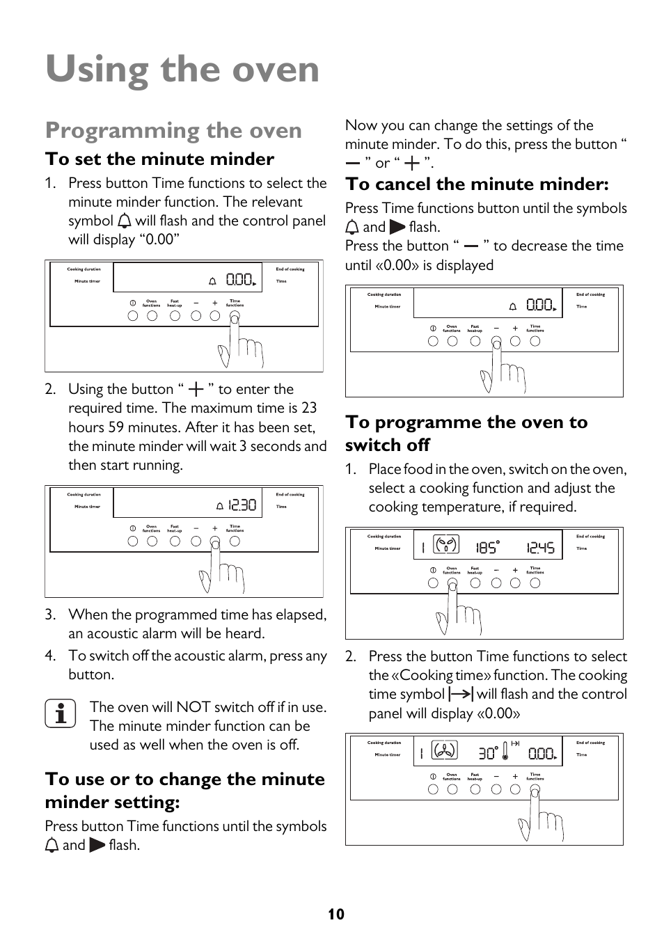 Using the oven, Programming the oven | John Lewis JLBIOS662 User Manual | Page 10 / 36