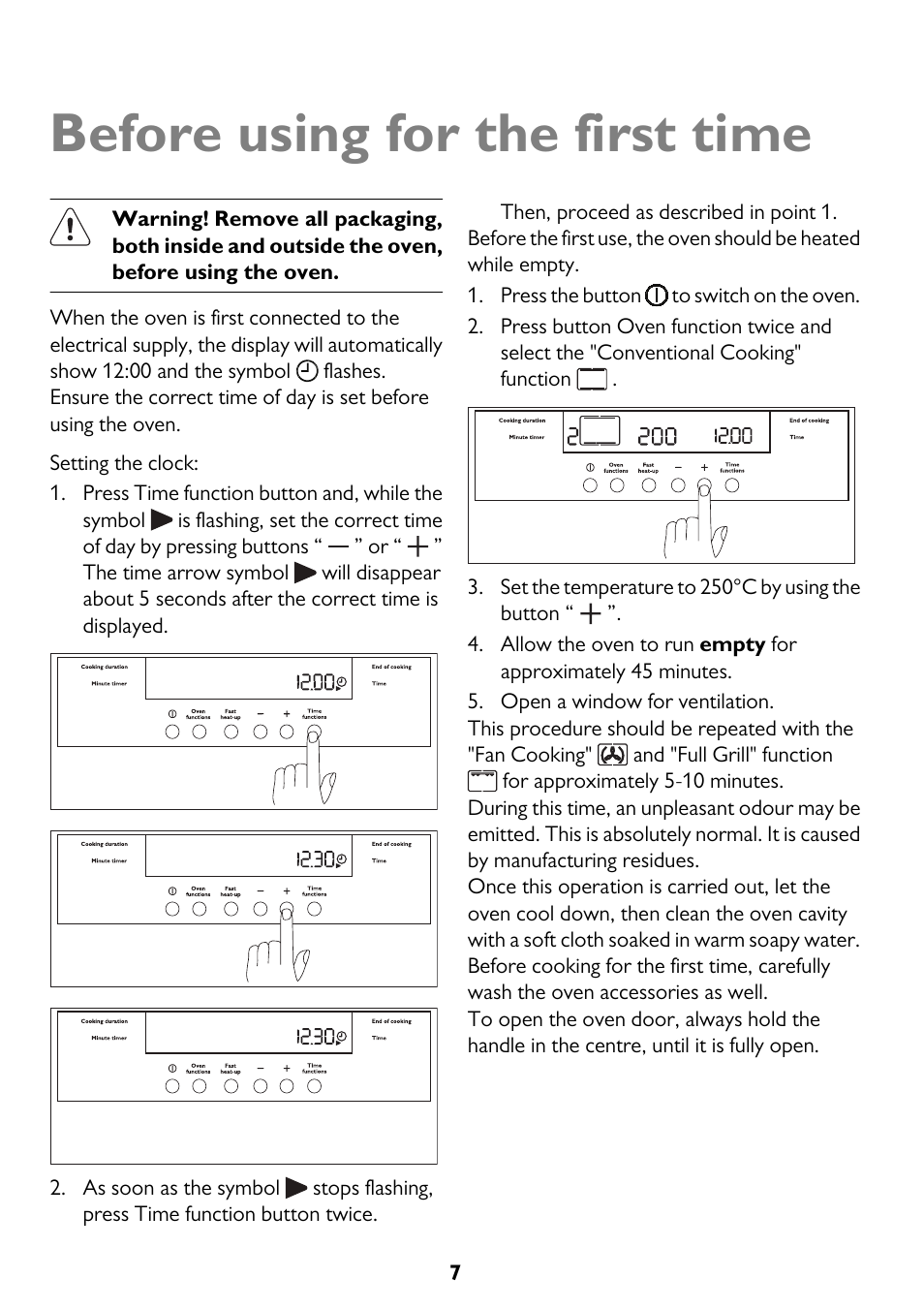 Before using for the first time | John Lewis JLBIOS662 User Manual | Page 7 / 36