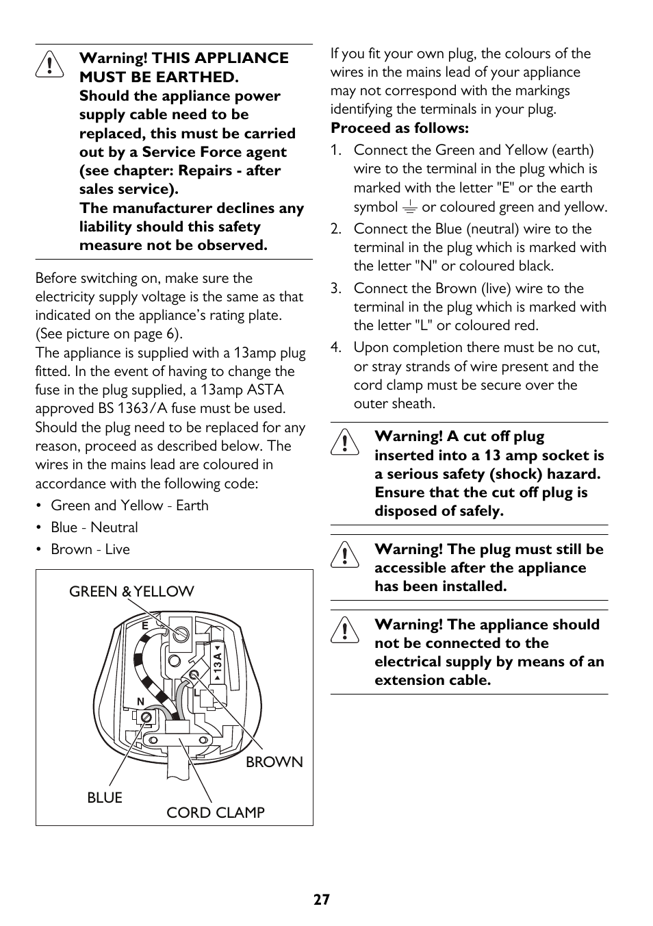John Lewis JLTDC12 User Manual | Page 27 / 32