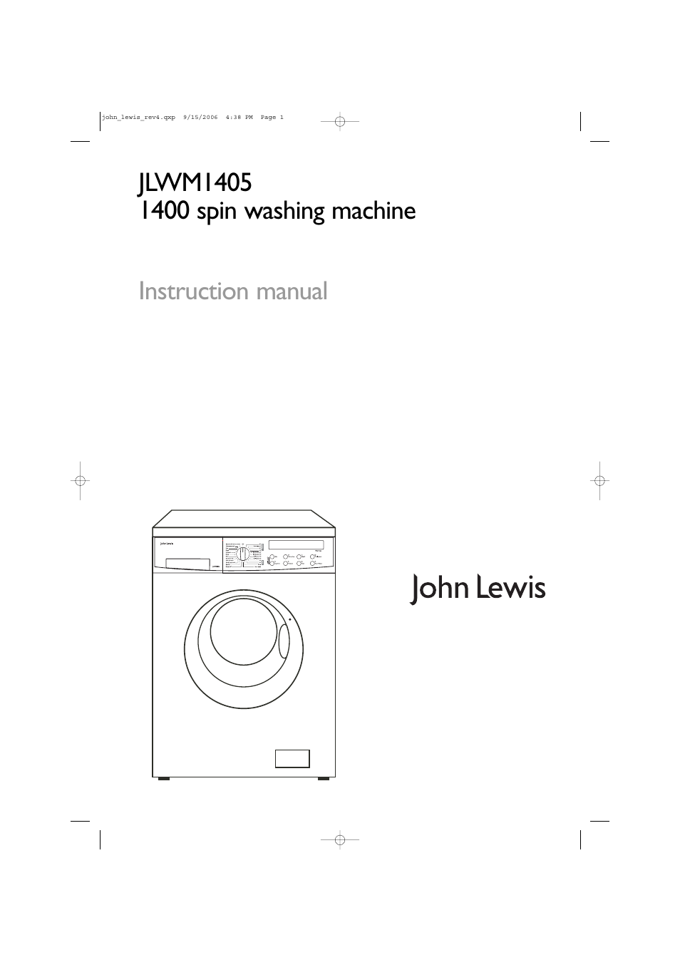 John Lewis JLWM1405 User Manual | 28 pages