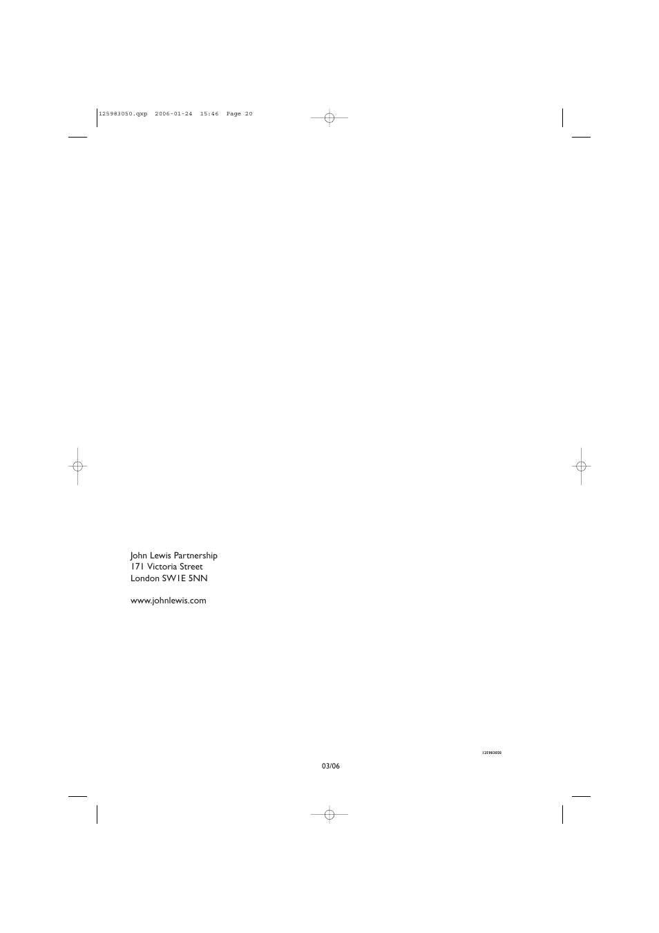 John Lewis JLDV 02 User Manual | Page 20 / 20