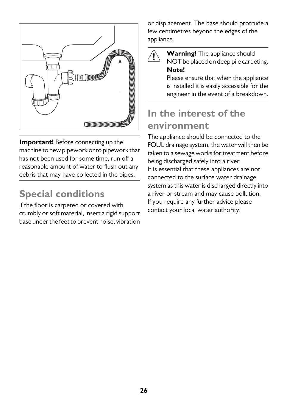 Special conditions | John Lewis JLWM 1200 User Manual | Page 26 / 36