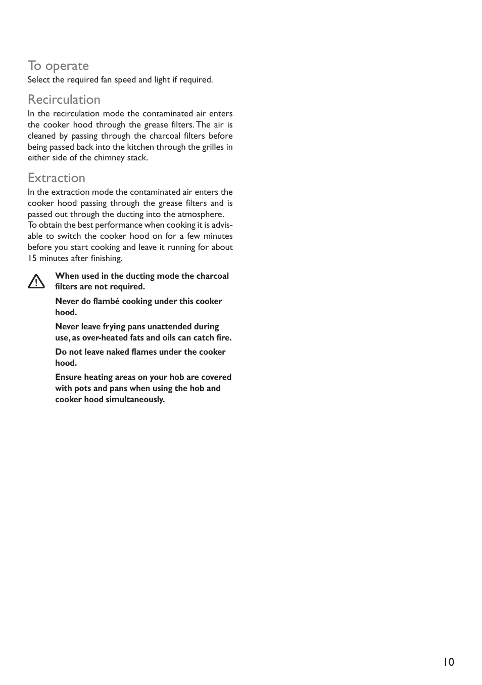 Recirculation, Extraction | John Lewis JLBIHD908 User Manual | Page 10 / 16