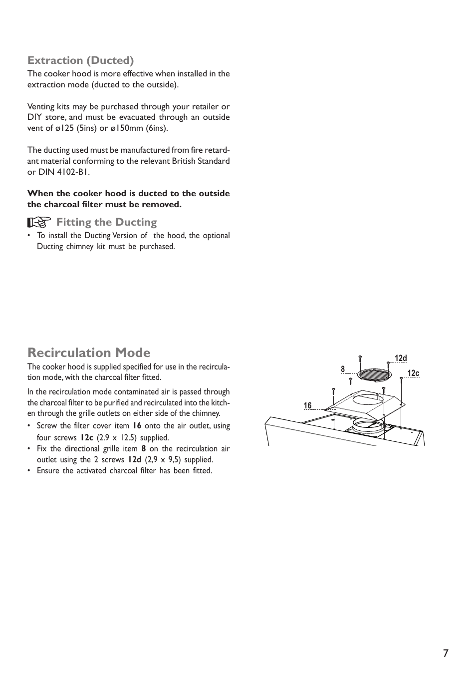 Recirculation mode | John Lewis JLBIHD908 User Manual | Page 7 / 16