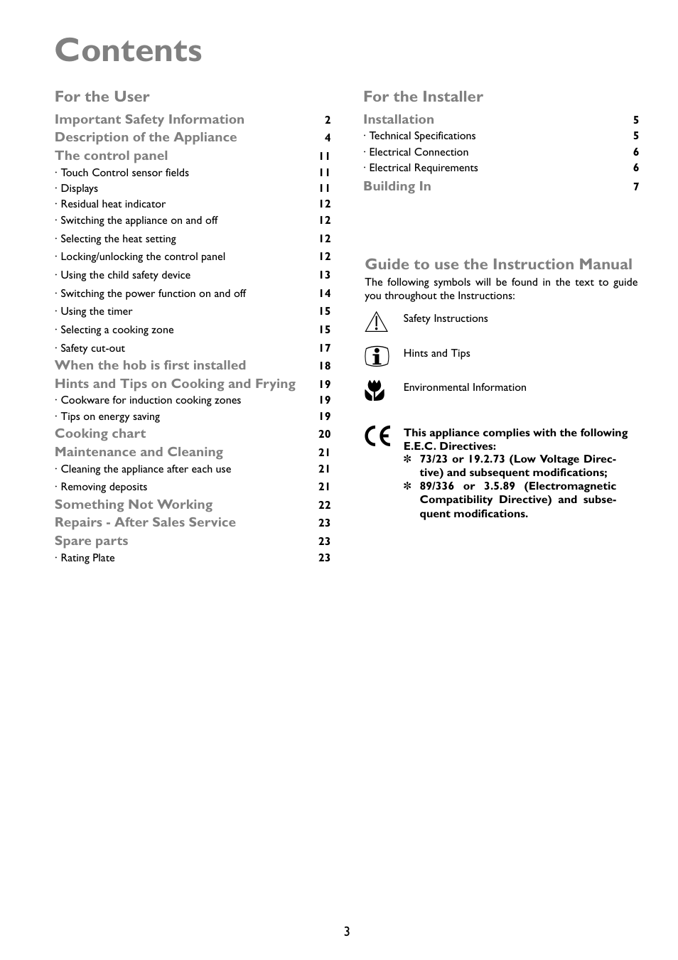 John Lewis U29492 JLBIIH603 User Manual | Page 3 / 24