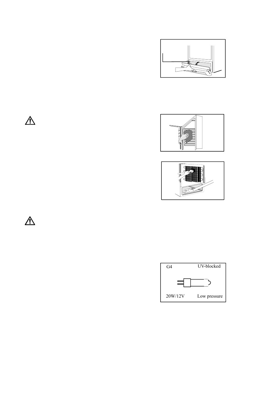 Maintenance and cleaning, Removing the ve ntila tio n grill c lea ning, Defrosting | When the appliance is not in use | John Lewis JLFZW 1806 User Manual | Page 16 / 20