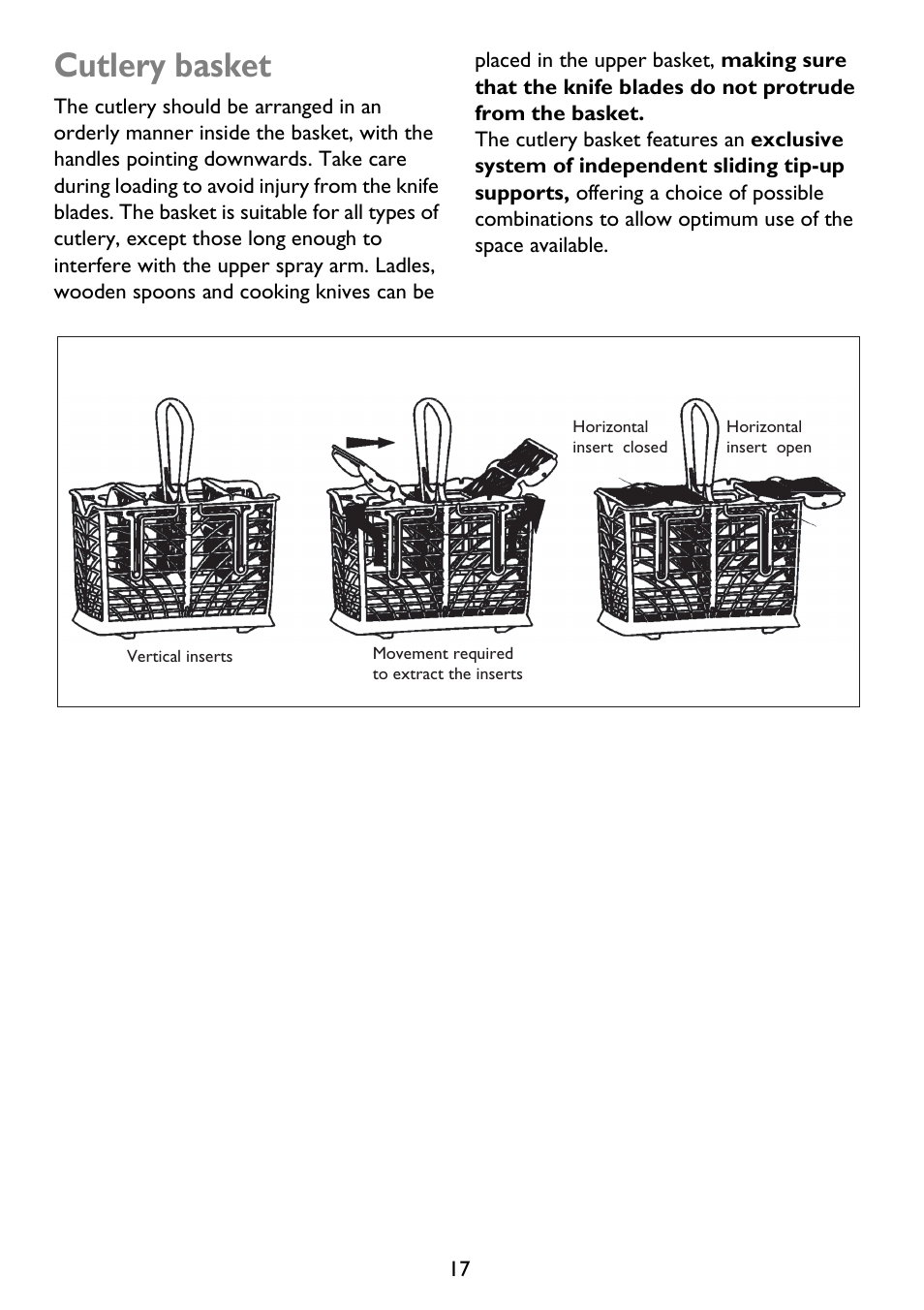 Cutlery basket | John Lewis JLDWS 907 User Manual | Page 17 / 32