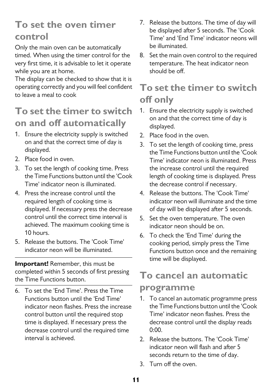 John Lewis JLBIDO911 User Manual | Page 11 / 48