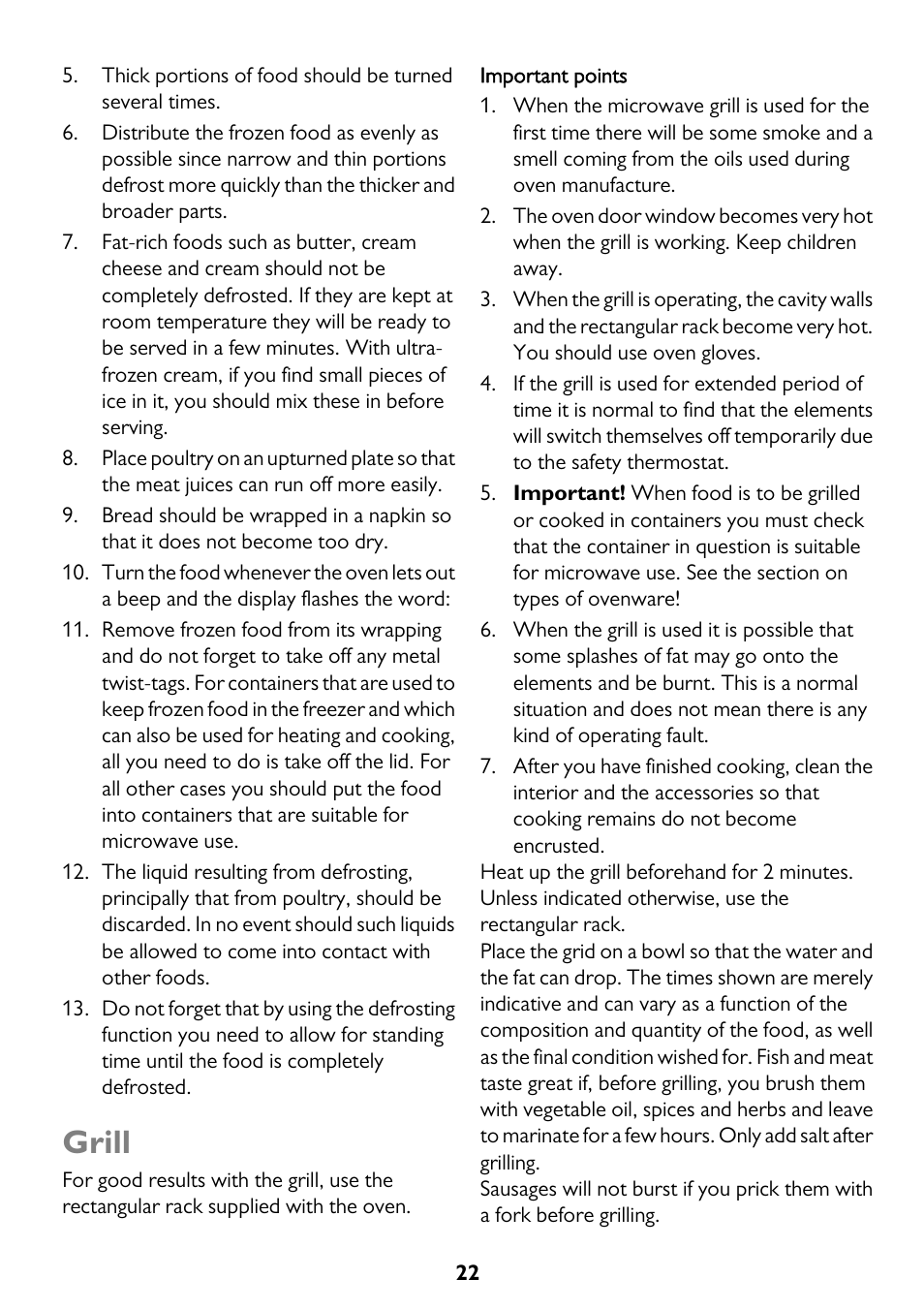 Grill | John Lewis JLBICO2 User Manual | Page 22 / 32