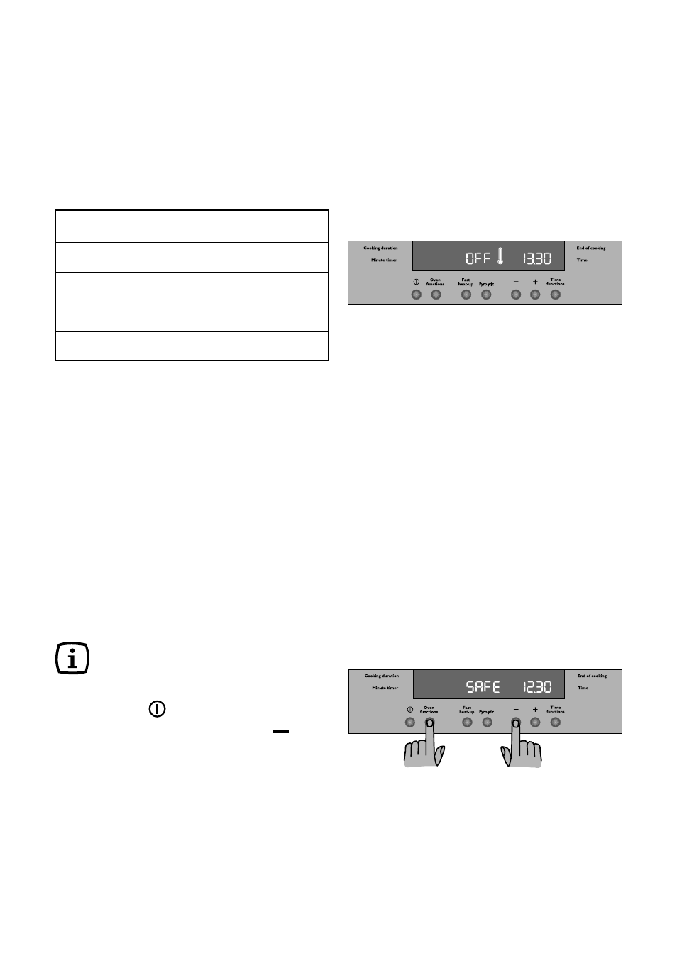 Special and energy saving functions, Automatic cut-off function, Residual heat function | Child lock function | John Lewis JLBIOS664 User Manual | Page 14 / 40