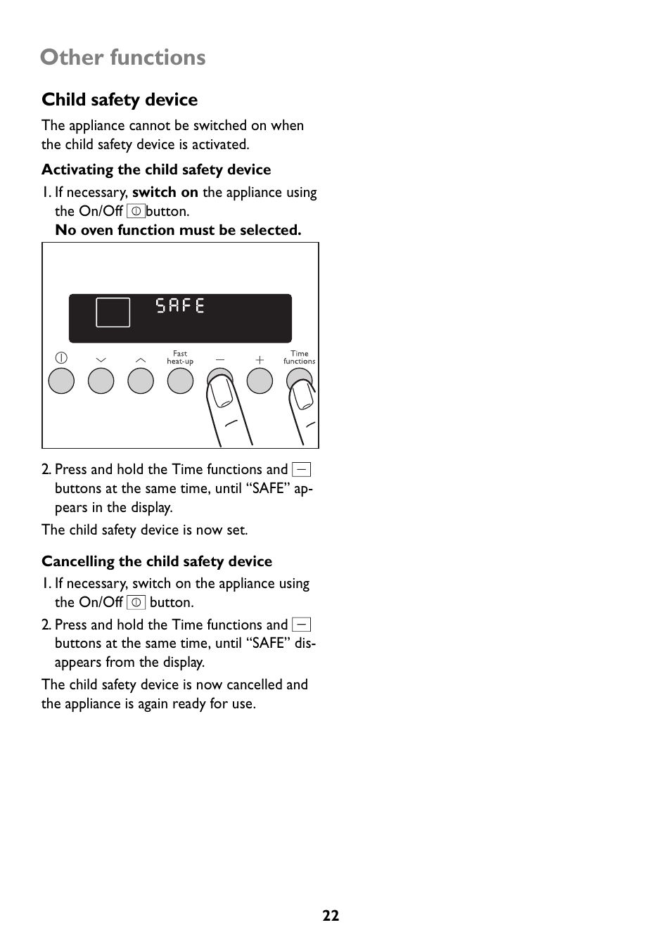 Other functions | John Lewis JLBIOS609 User Manual | Page 22 / 60