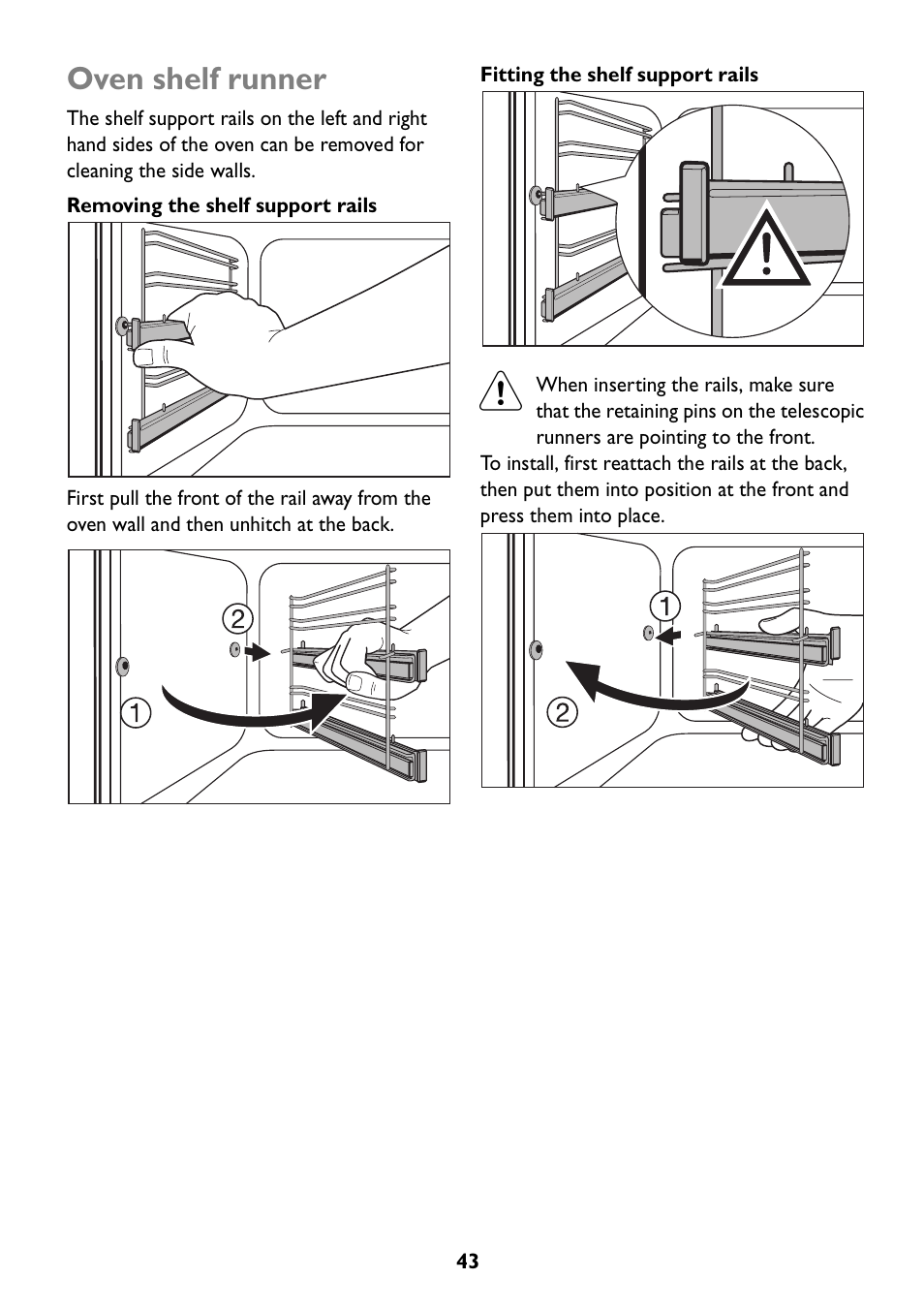 Oven shelf runner | John Lewis JLBIOS609 User Manual | Page 43 / 60