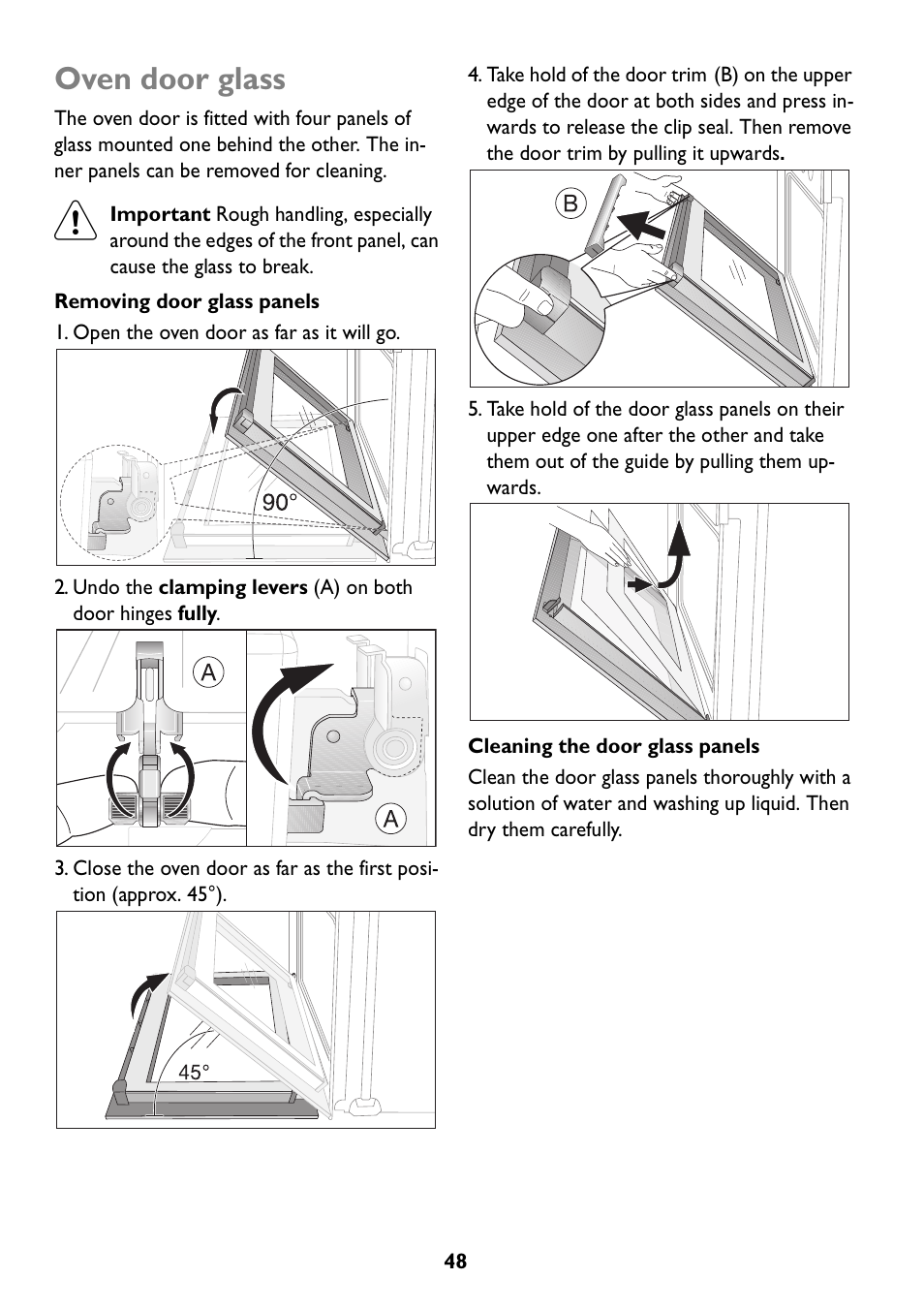 Oven door glass | John Lewis JLBIOS609 User Manual | Page 48 / 60