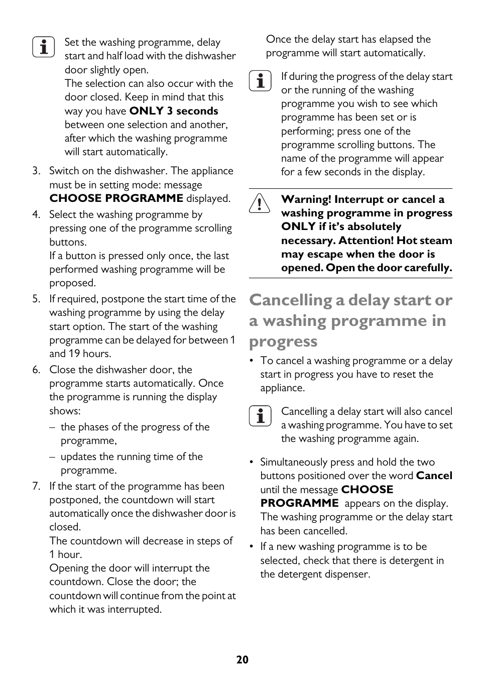 John Lewis JLDWW 1206 User Manual | Page 20 / 36
