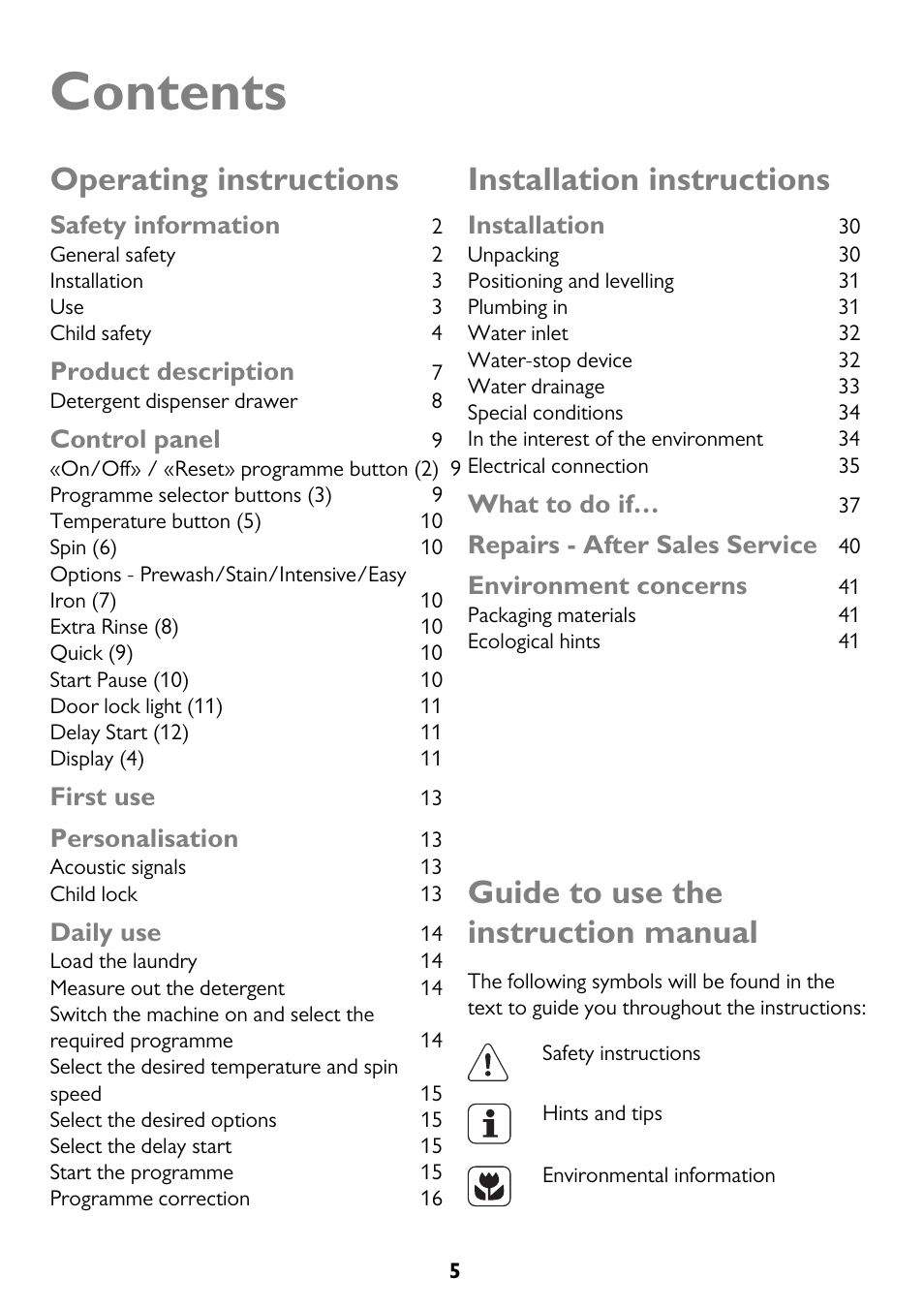 John Lewis JLWM 1410 User Manual | Page 5 / 44