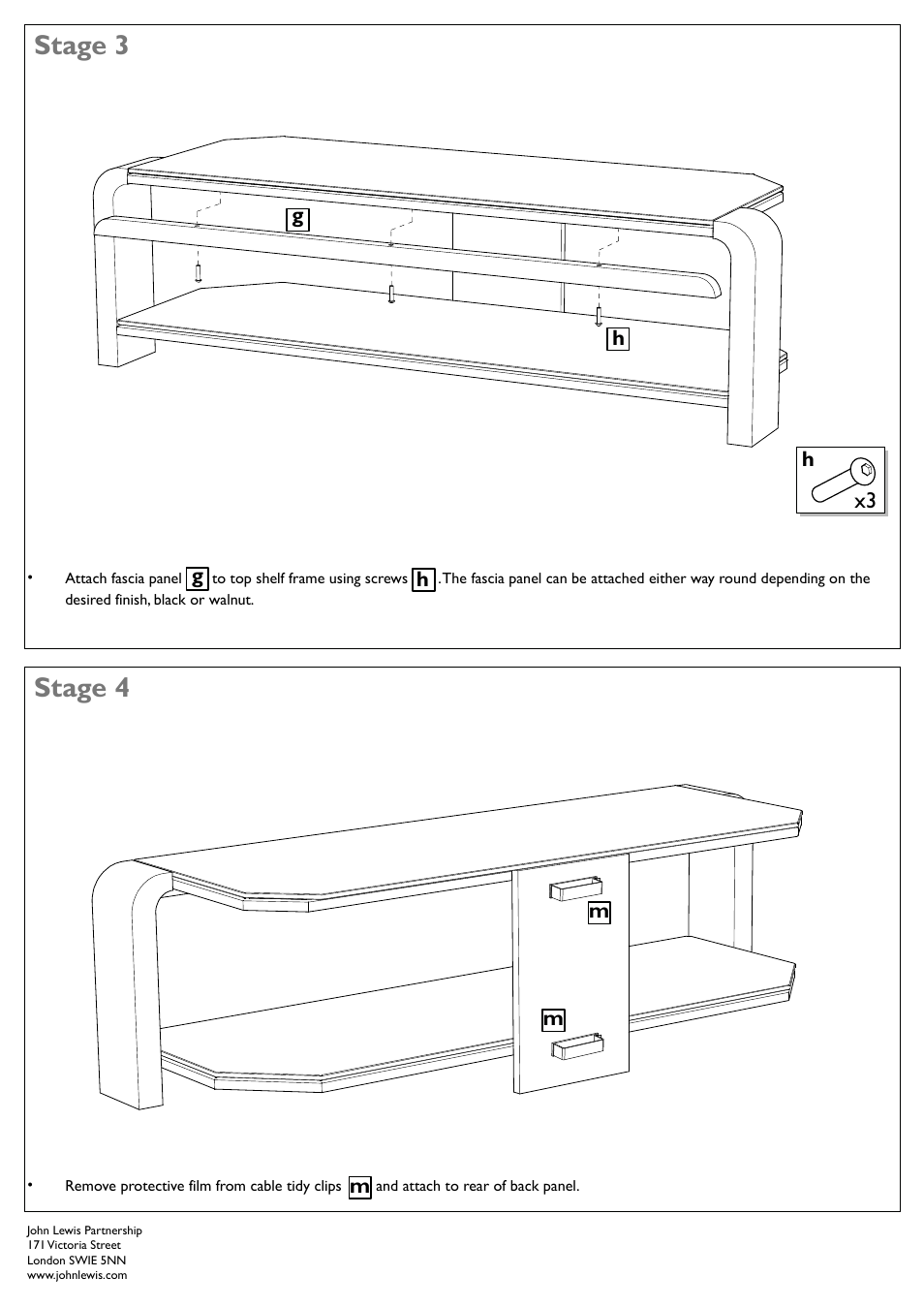 Stage 3, Stage 4 | John Lewis JL120/2-B/W-09 User Manual | Page 4 / 4