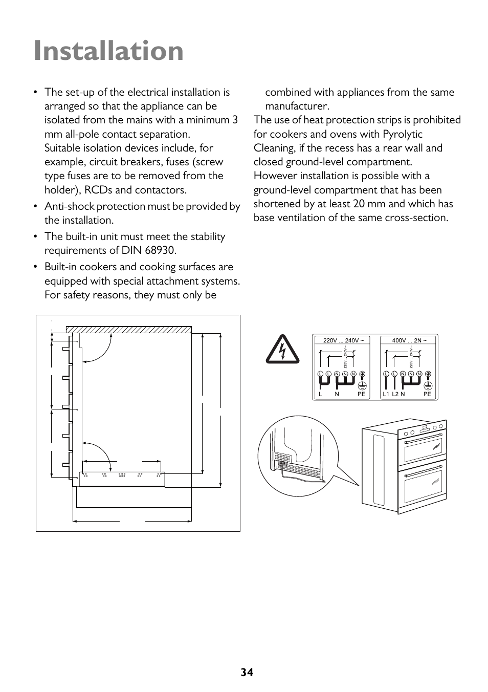 Installation | John Lewis JLBIDU712 User Manual | Page 34 / 40
