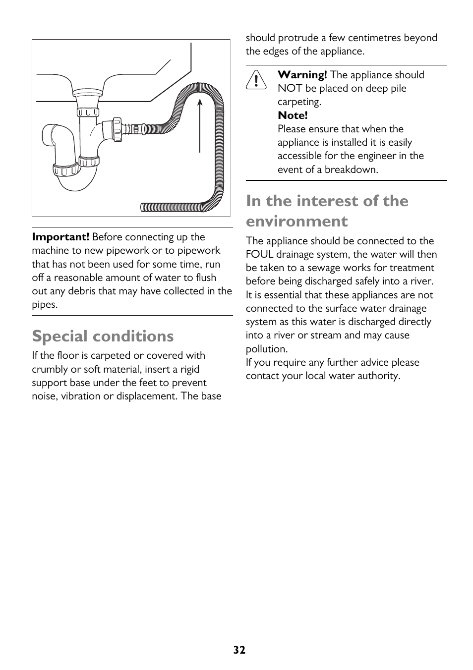Special conditions | John Lewis JLWM 1404 User Manual | Page 32 / 40