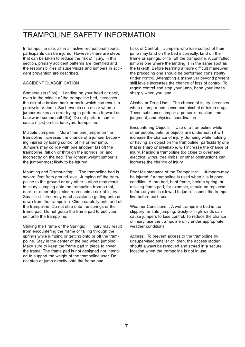 Jumpking Orbounder 12ft Combo YJ User Manual | Page 6 / 21