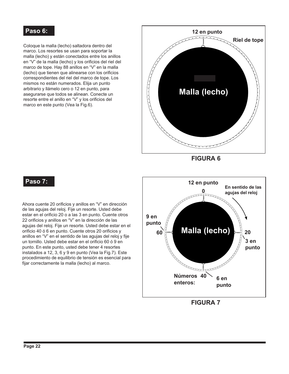 Malla (lecho) | Jumpking backyard JKXT12W User Manual | Page 22 / 28