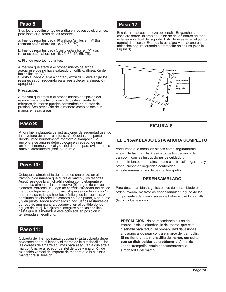 Jumpking backyard JKXT12W User Manual | Page 23 / 28